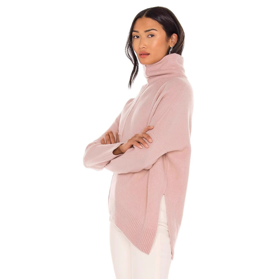 Dame afslappet strikpullover med asymmetrisk krave Stilla