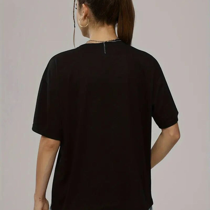 Dame Oversized T-shirt med urban Los Angeles print og afslappet snit Stilla