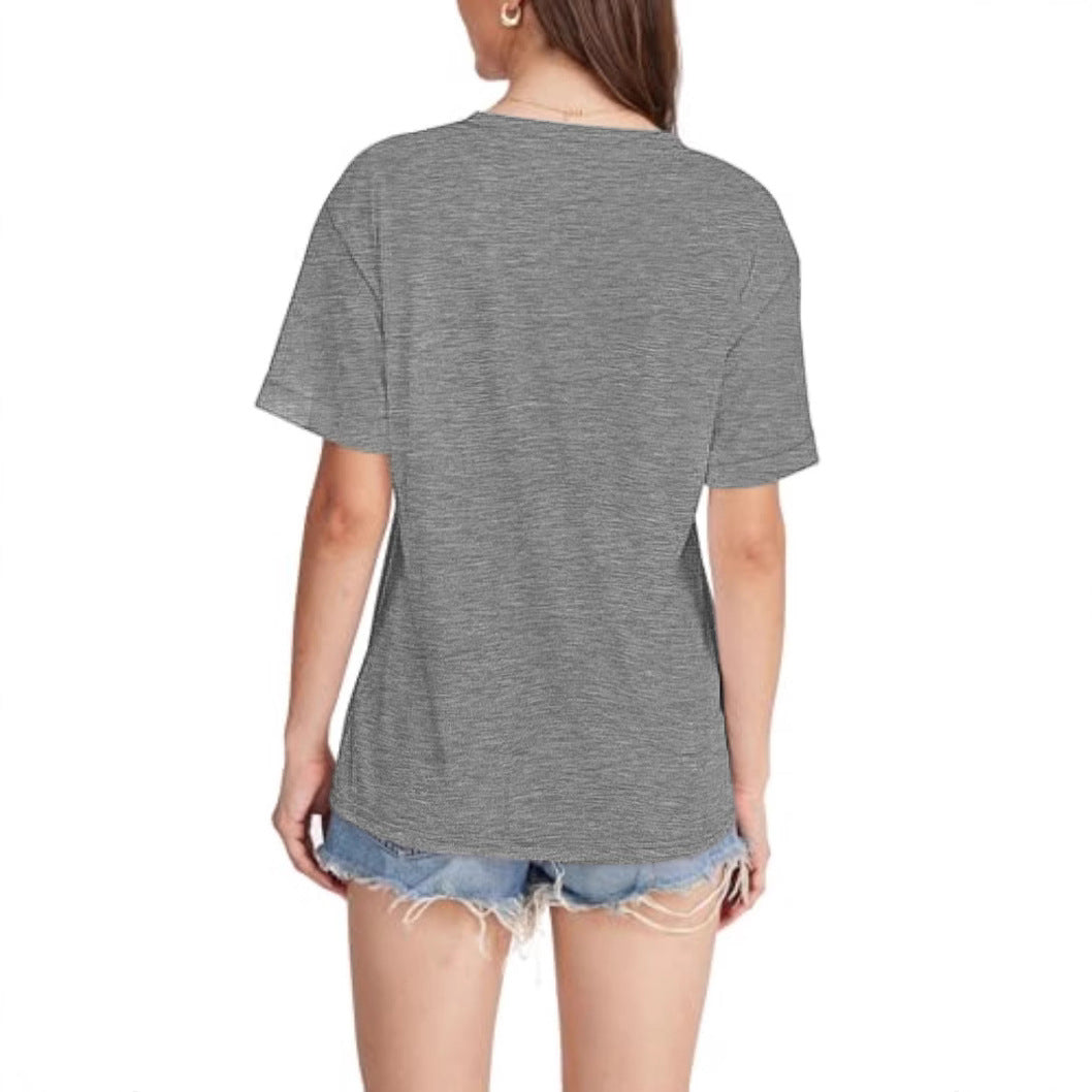 Dame V-hals T-shirt med løs pasform Stilla