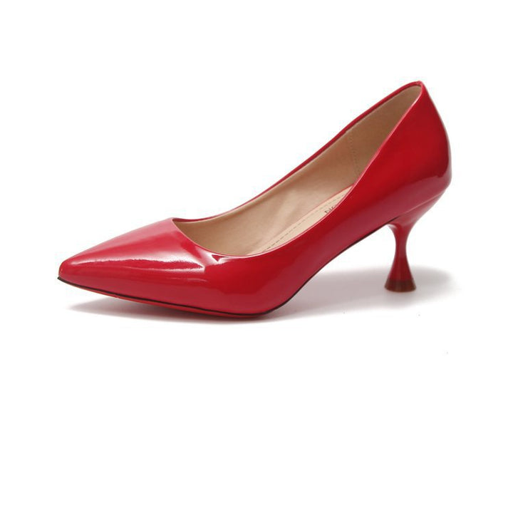 Dame Elegante Læder Pumps med unikt hældesign Stilla