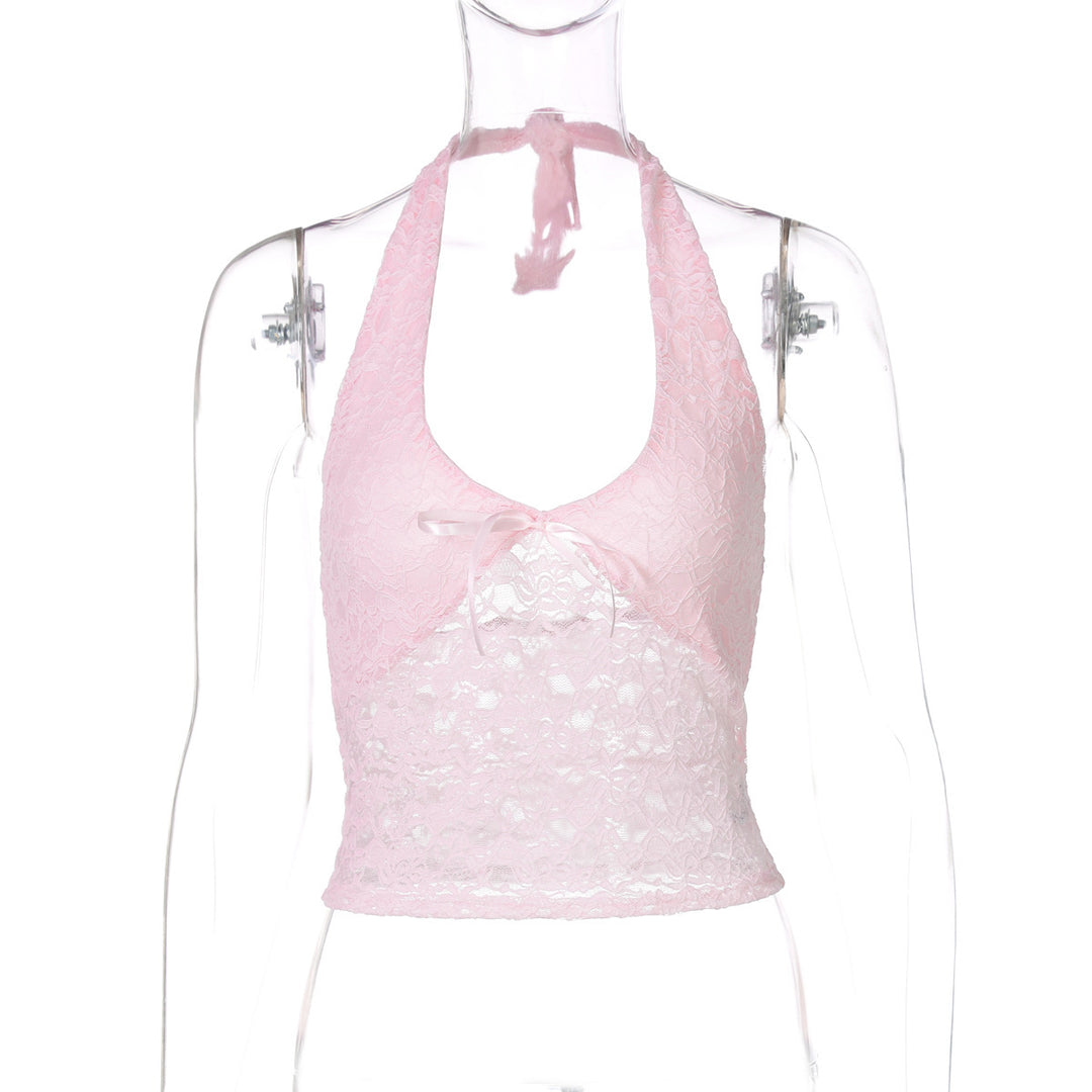 Damer Elegant Spidsetop med Halterdesign og justerbare stropper Stilla
