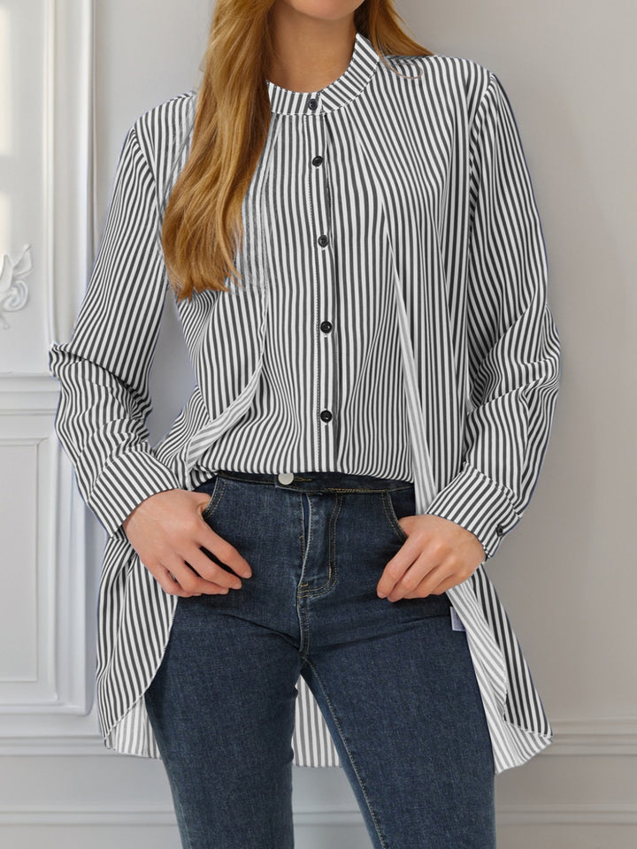 Dame Langærmet Bluse med Stribemønster Stilla
