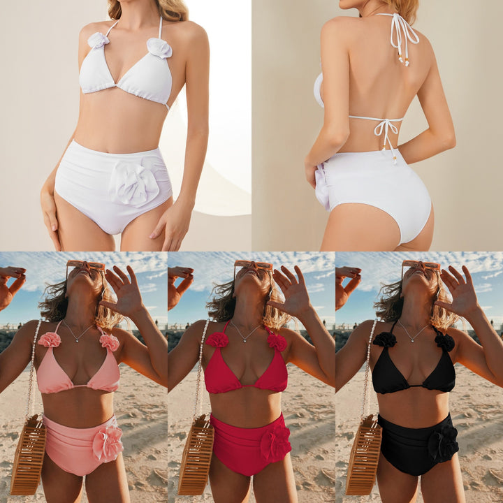 Dame Bikini-sæt med blomsterdesign og høj talje trusse Stilla