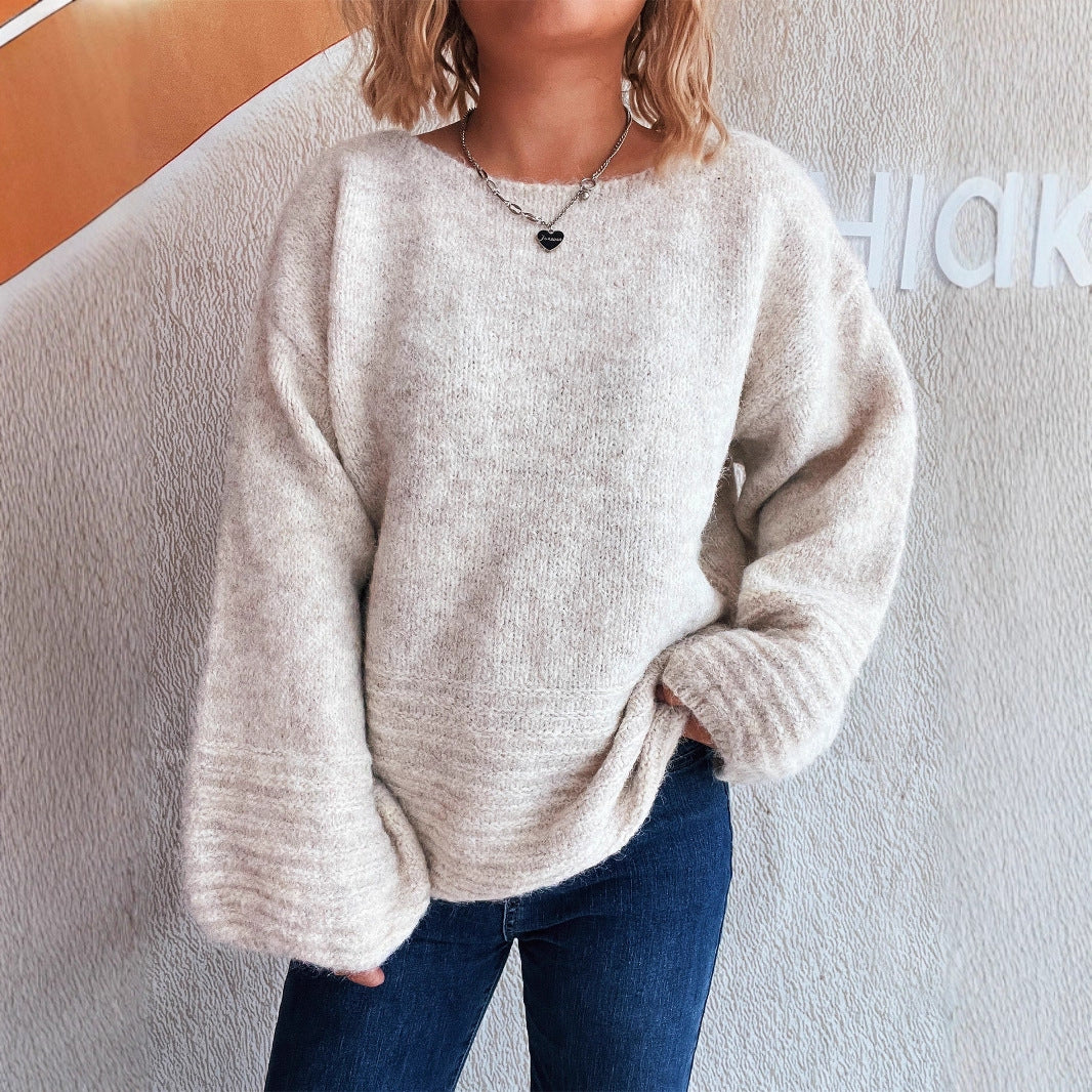 Kvinders hyggelige sweater med oversized skæring og struktureret strikkestil Stilla