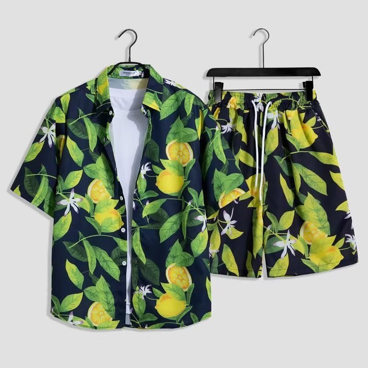 Herrer Tropical Print Fritids Kort sæt Stilla