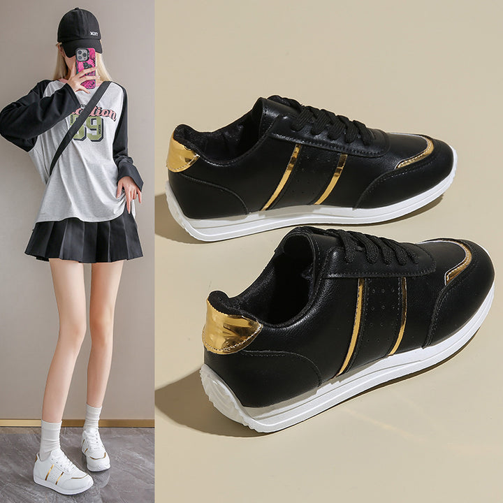 Dame mode Sneakers med bæredygtig skinnende overflade og åndbart mesh Stilla