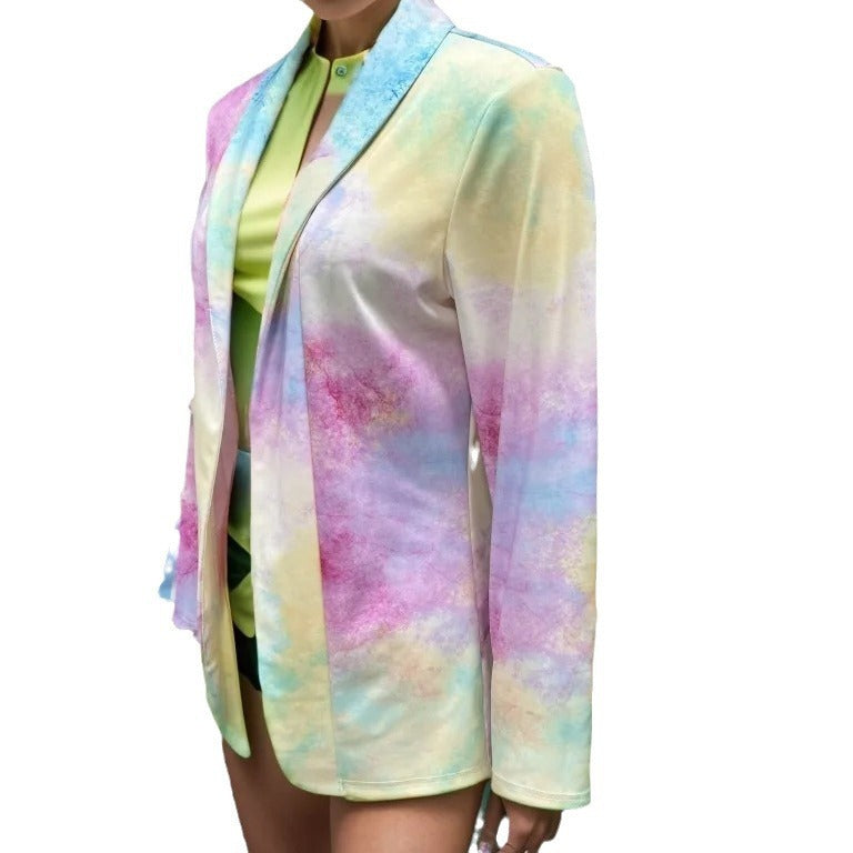 Dame moderigtigt blazer i dyreprint Stilla