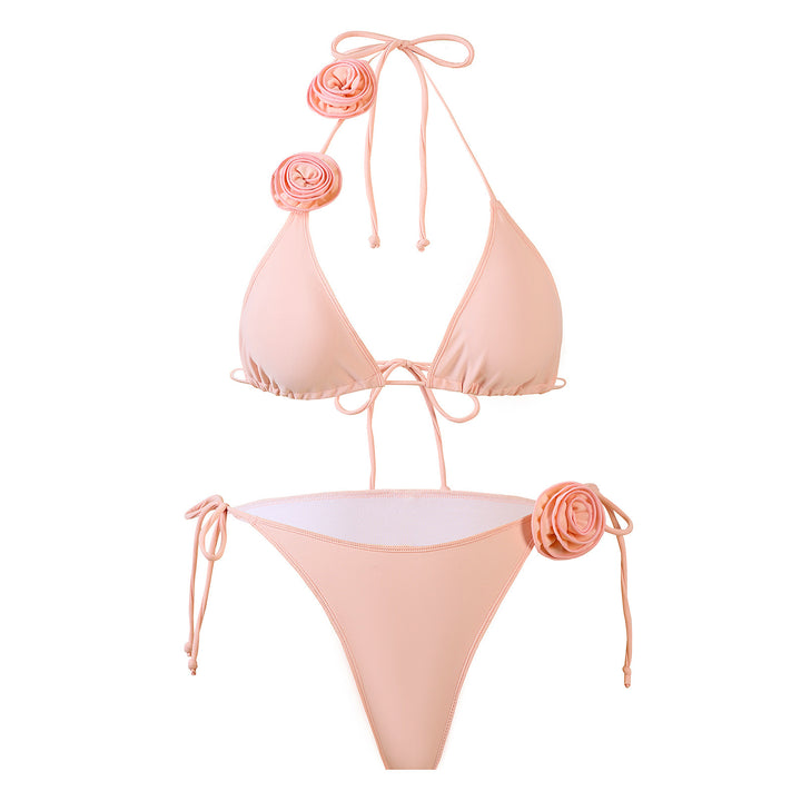 Dame Triangle Bikini Sæt med florale accenter Stilla