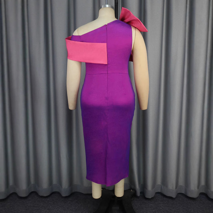 Damer elegant kjole med asymmetrisk rynkeaccent Skovae