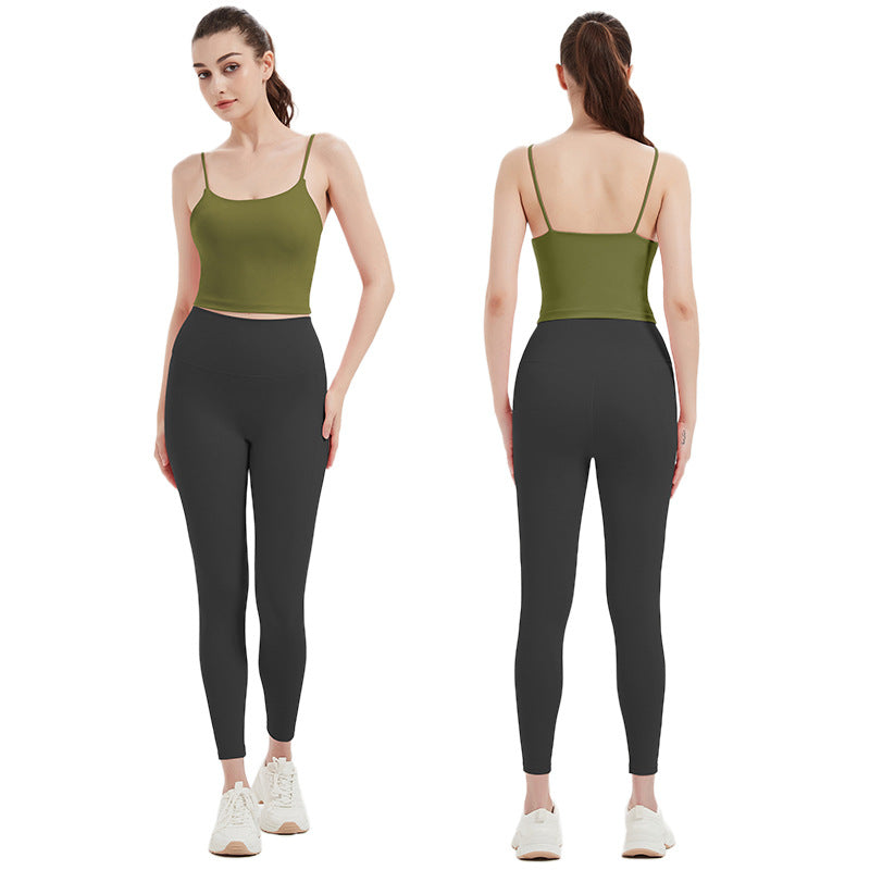 Dame Sporty Sæt med stropløs Top og højtaljede Leggings Stilla