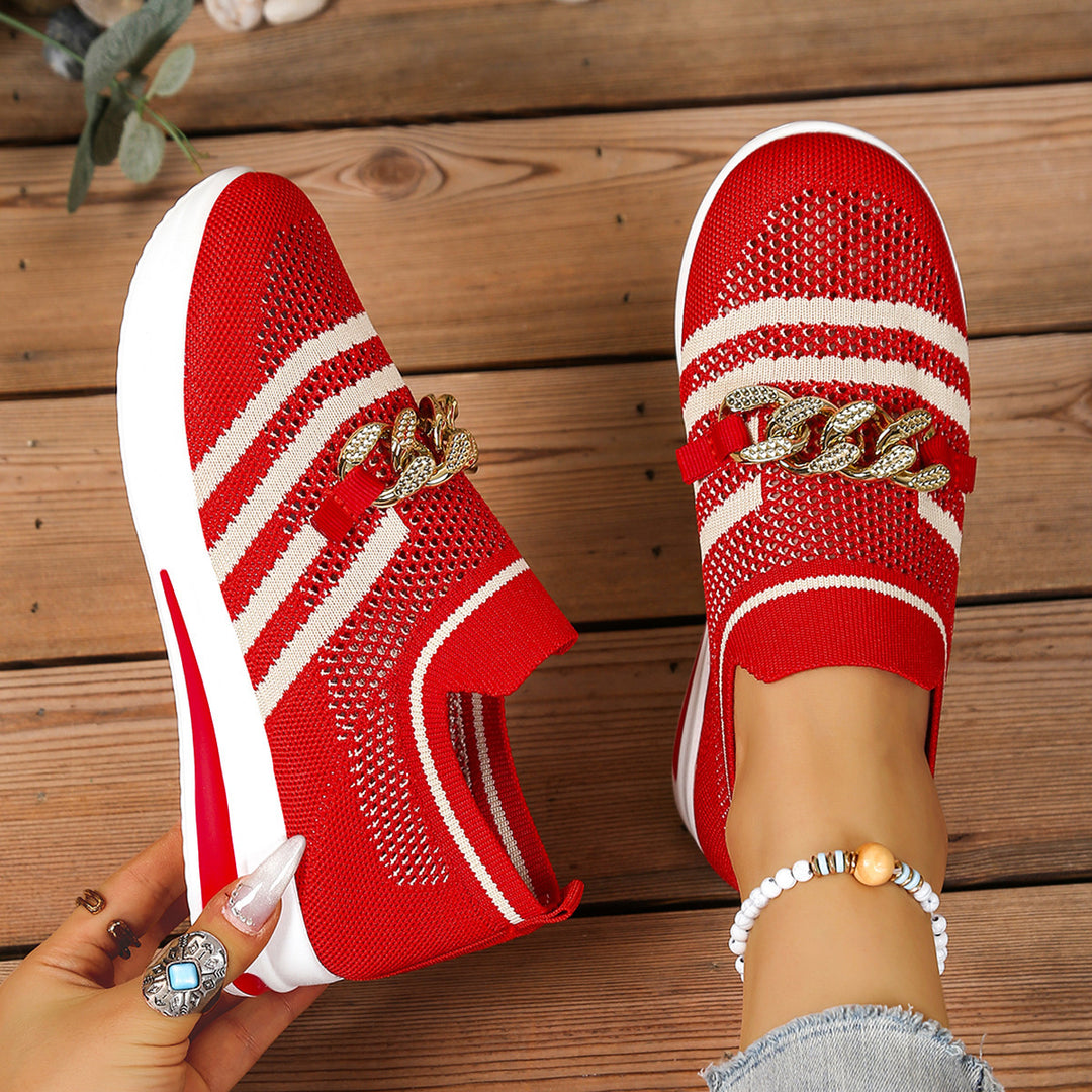 Dame Behagelige Slip-On Sneakers med moderigtigt Strass-Design Stilla