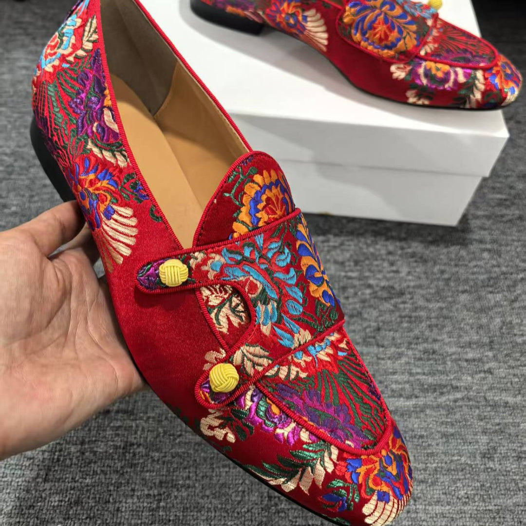 Femme Ornate Floral Broderet Slip-On Loafers Stilla