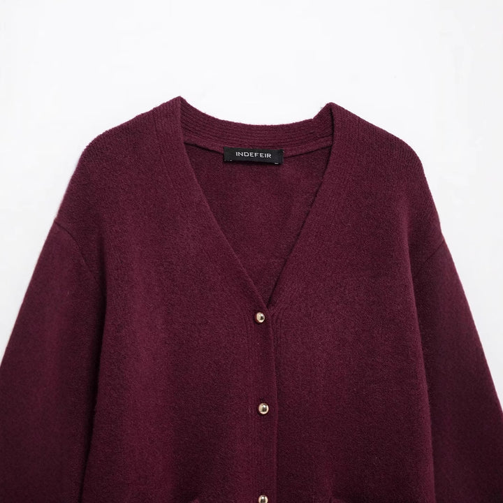 Femme Cozy Cardigan med funktionelle lommer Stilla