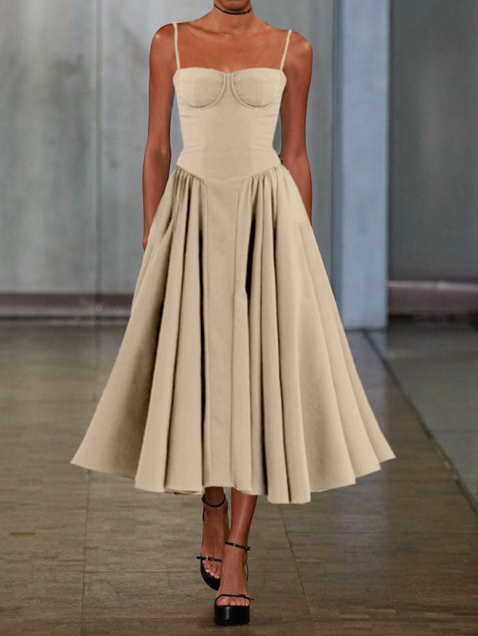 Dame Elegant A-linje Midi Kjole Stilla