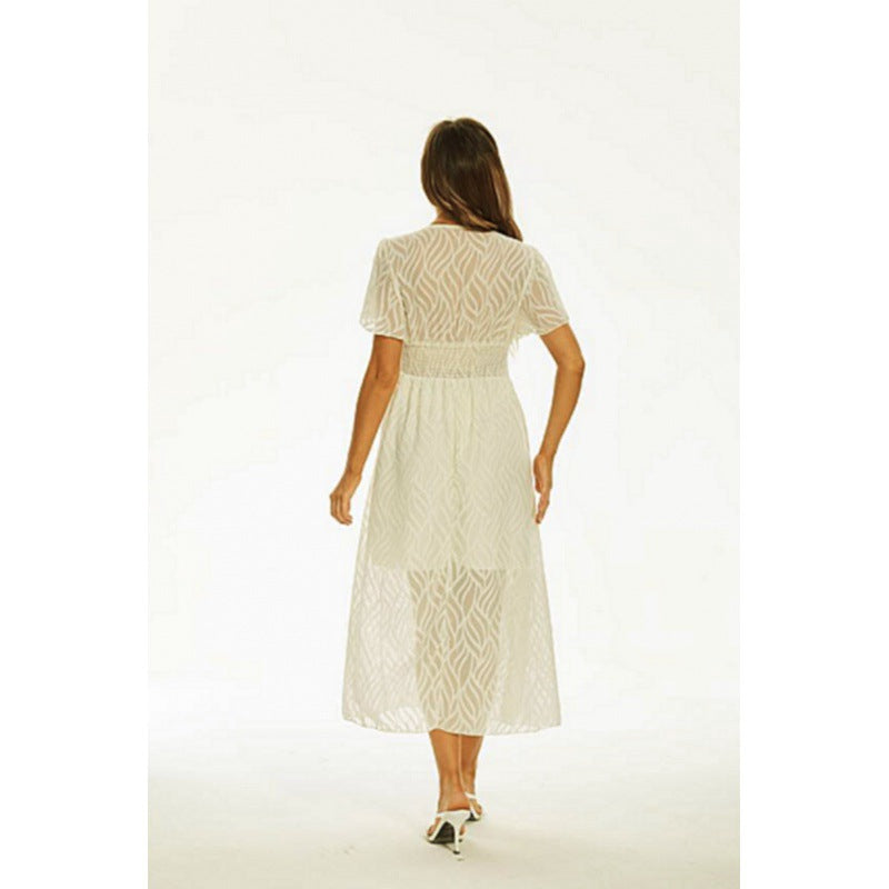 Femme Wikkel-Maxikjole med transparent overlejring Stilla