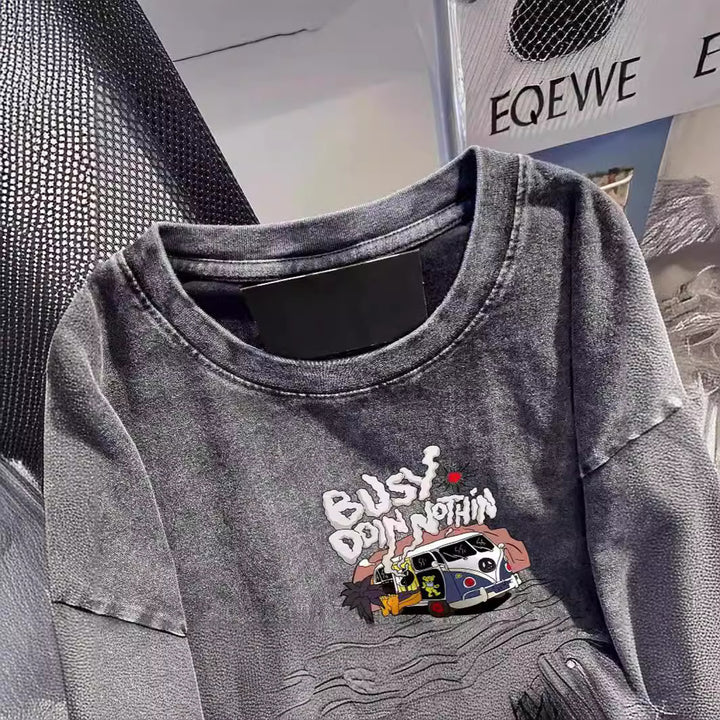 Dame Oversize T-Shirt med kreativ grafisk tryk Stilla