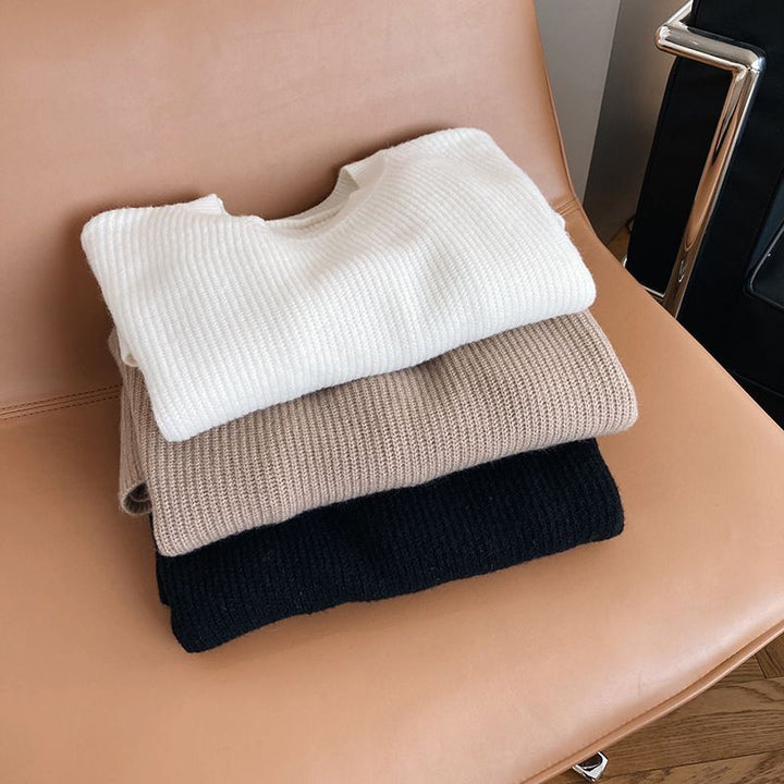 Damerne Fashionable Strik Sweater med Bælte Stilla