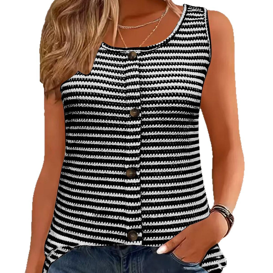 Dame Knap-Down Strik tanktop Stilla