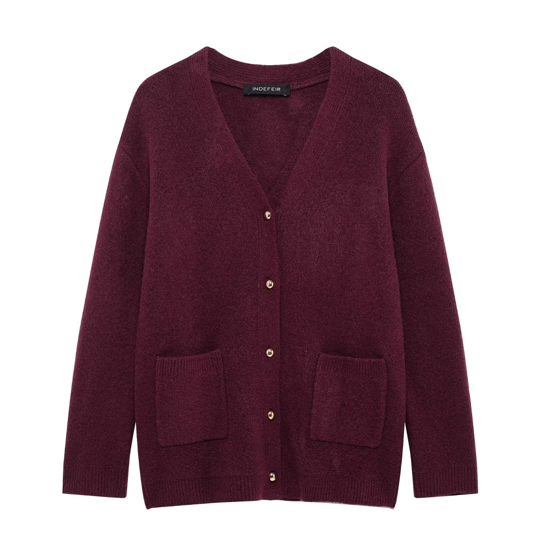 Femme Cozy Cardigan med funktionelle lommer Stilla