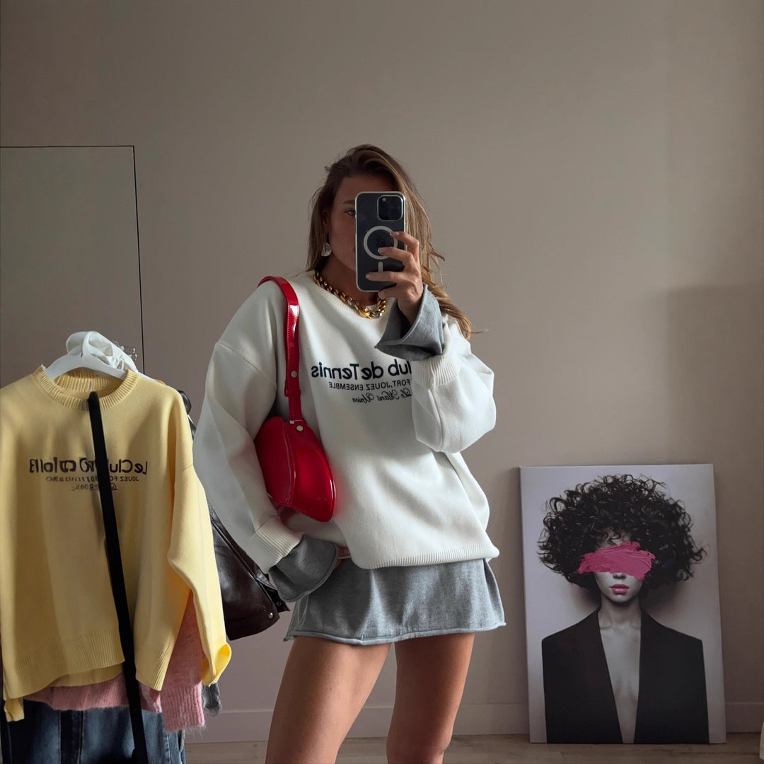 Kvinders afslappede tie-dye sweatshirt med dyb halsudskæring Stilla