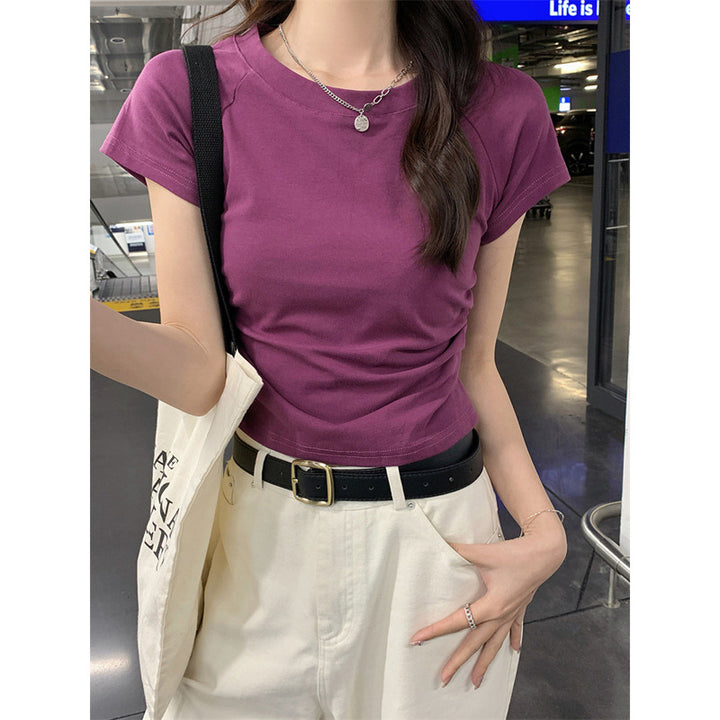 Femme Forkortet Stretch Tætsiddende Top Stilla
