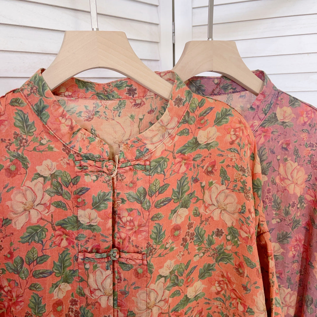 Femme Floral Print Let Kimono Kjole Stilla