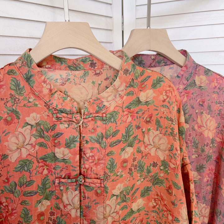 Femme Floral Print Let Kimono Kjole Stilla