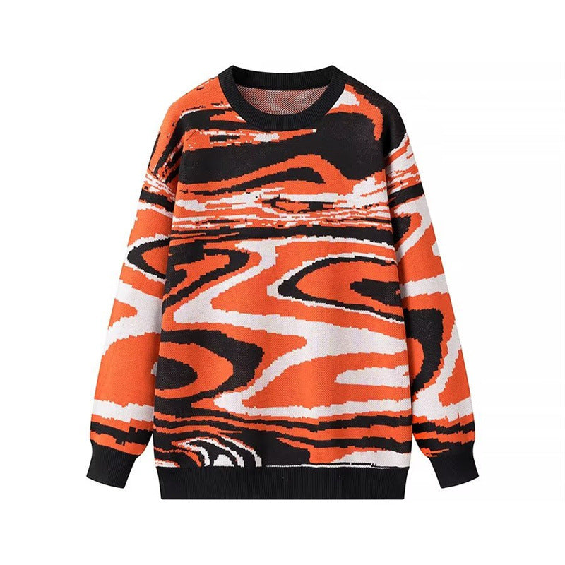 Femme Grafisk Mønster Strikpullover Stilla