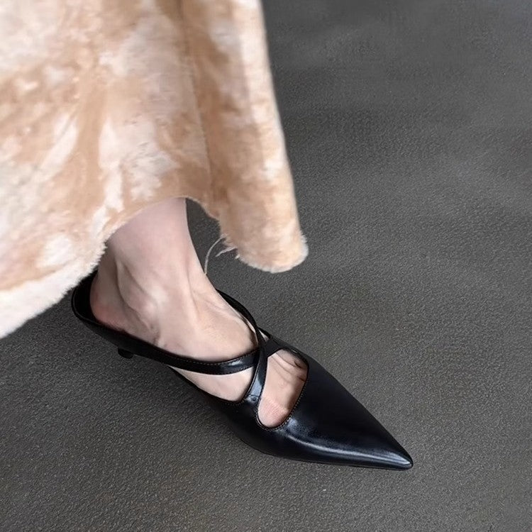 Dame Remme Spids Tå Slingback Sandaler med Udsparingsdesign Stilla