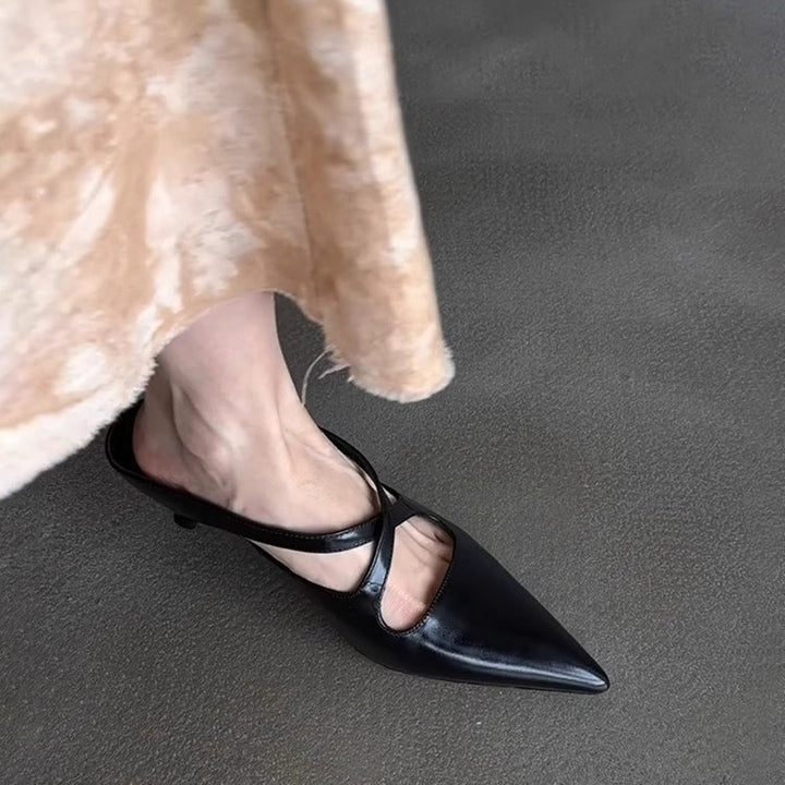 Dame Remme Spids Tå Slingback Sandaler med Udsparingsdesign Stilla