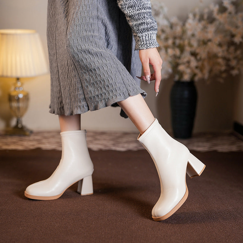 Femme Stilfulde Chunky Heel Støvler Stilla