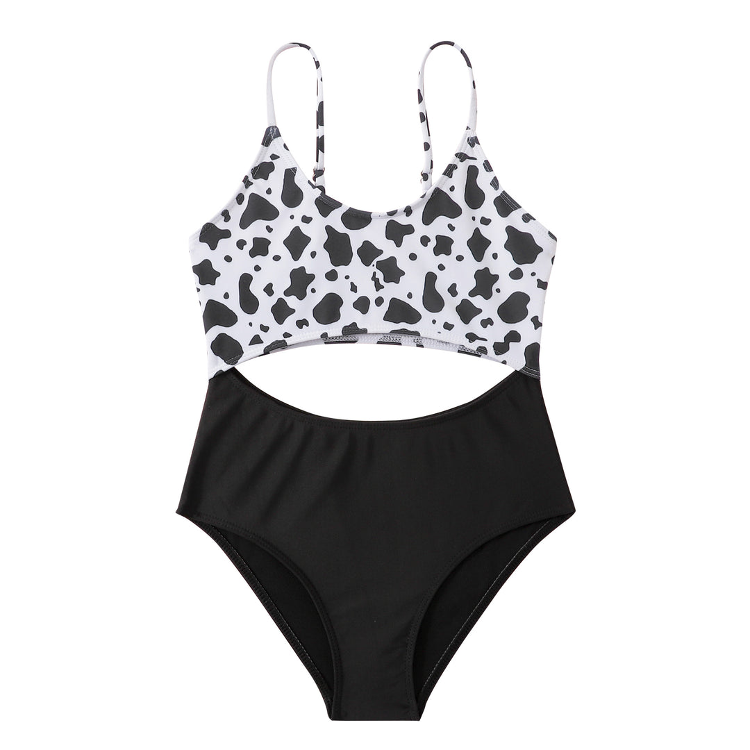 Dame bikini sæt med kreativ ko mønster og høj talje Stilla