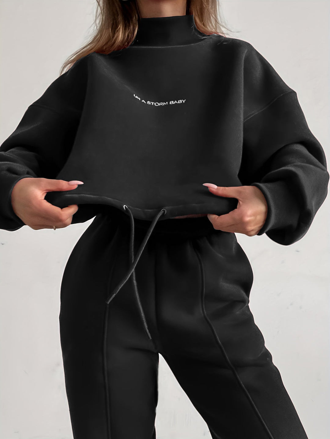 Stilla | Trendy kvinders trykt sweatshirt to-delt sæt