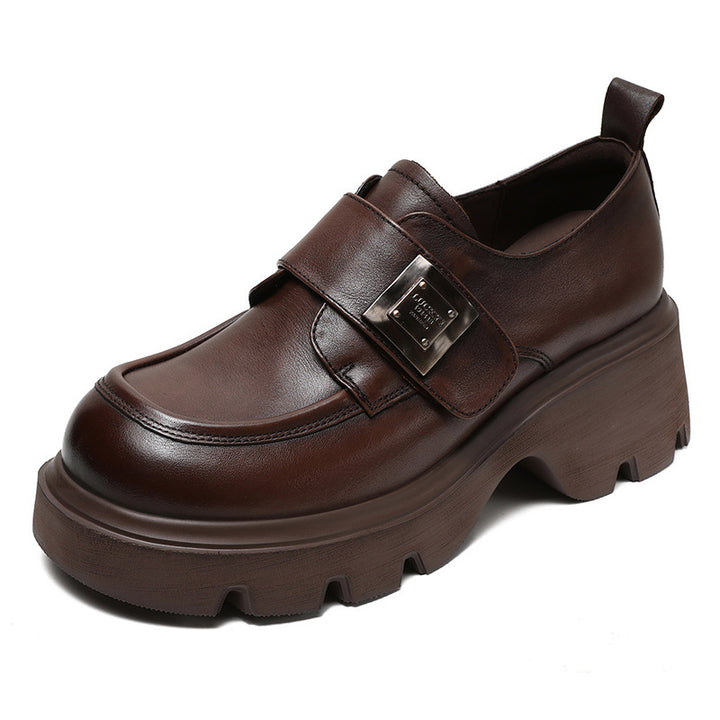 Femme Chunky Platform Slip-On Loafers med dekorativt spænde-detajle Stilla