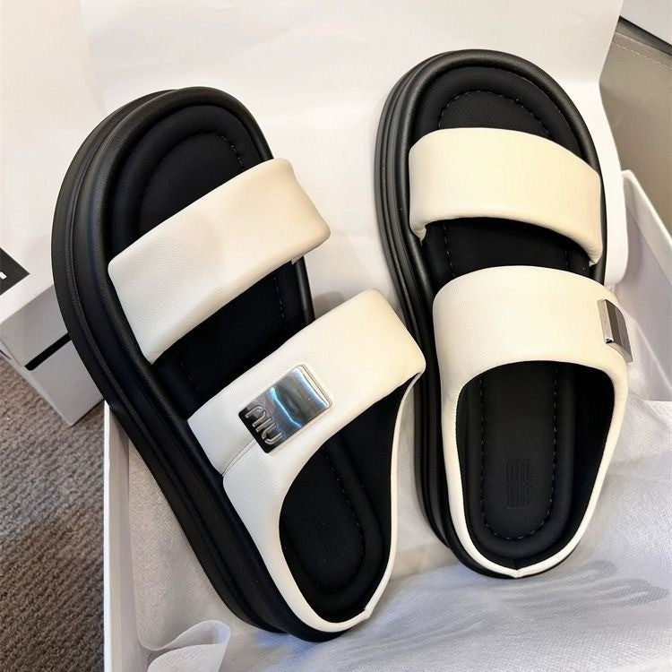 Dame Komfortable Plateau-Sandaler med brede remme og ergonomisk fodseng Stilla