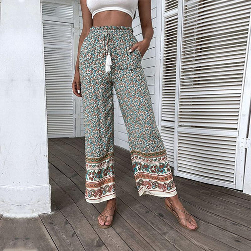Dame Bohemian Floral Bred Bukser Stilla