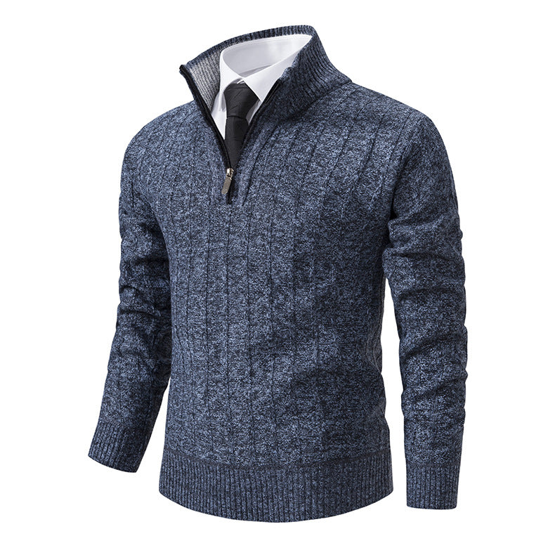 Herre Premium Høj Krave Lynlås Pullover Stilla