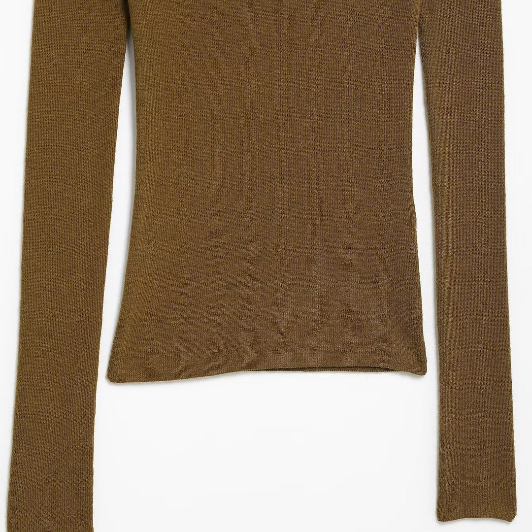 Femme Off-Shoulder Rib Langærmet Top Stilla