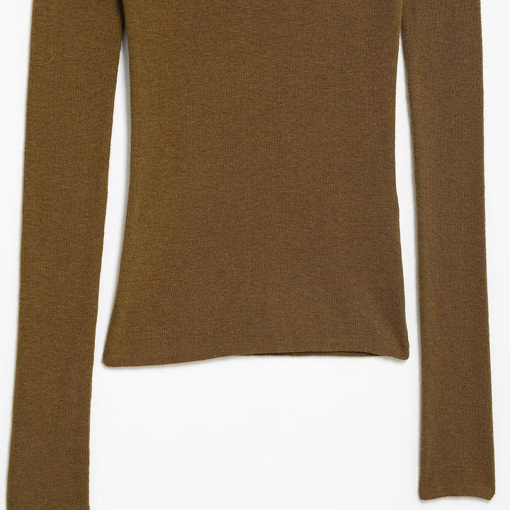 Femme Off-Shoulder Rib Langærmet Top Stilla
