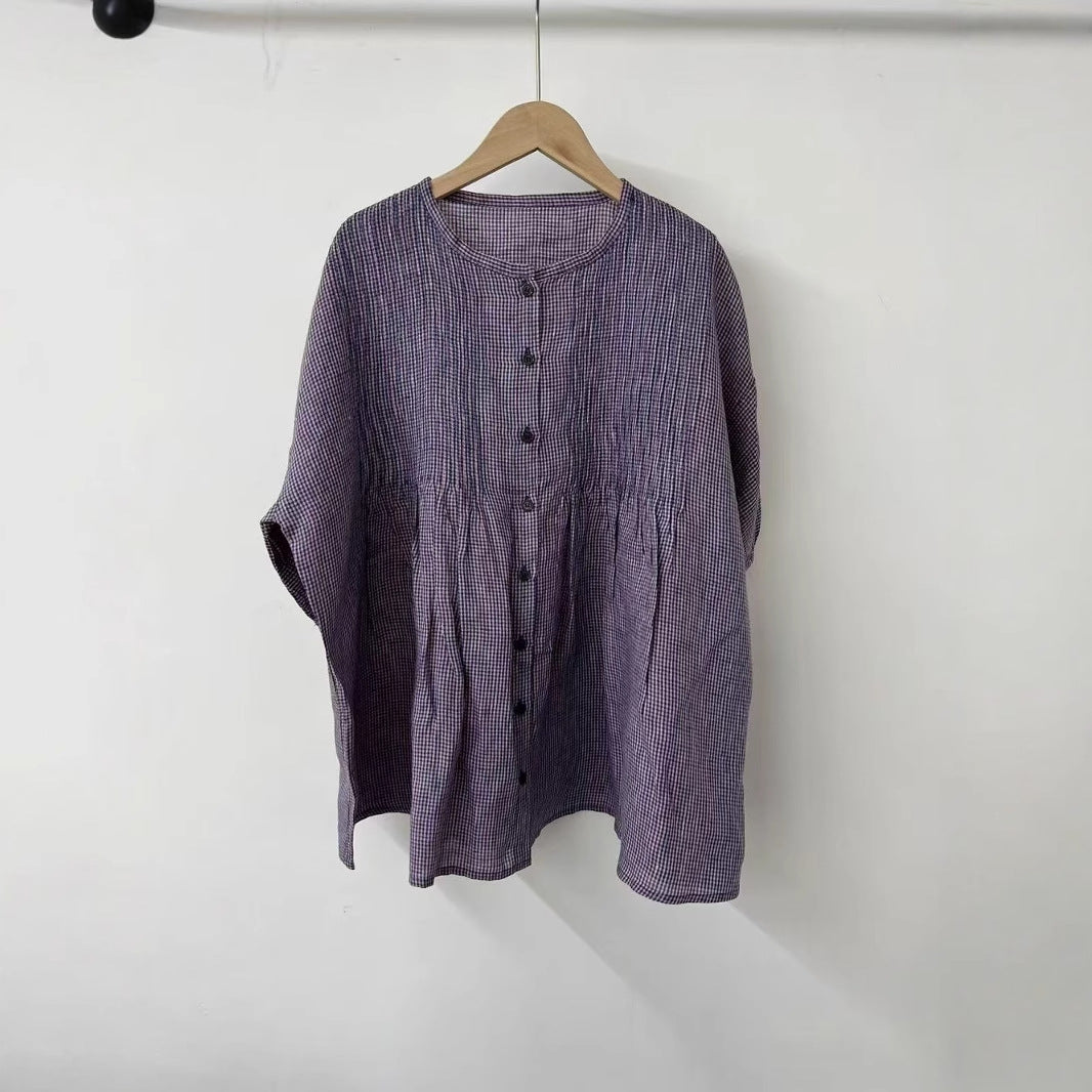 Femme Ternet Knap-Bluse Stilla