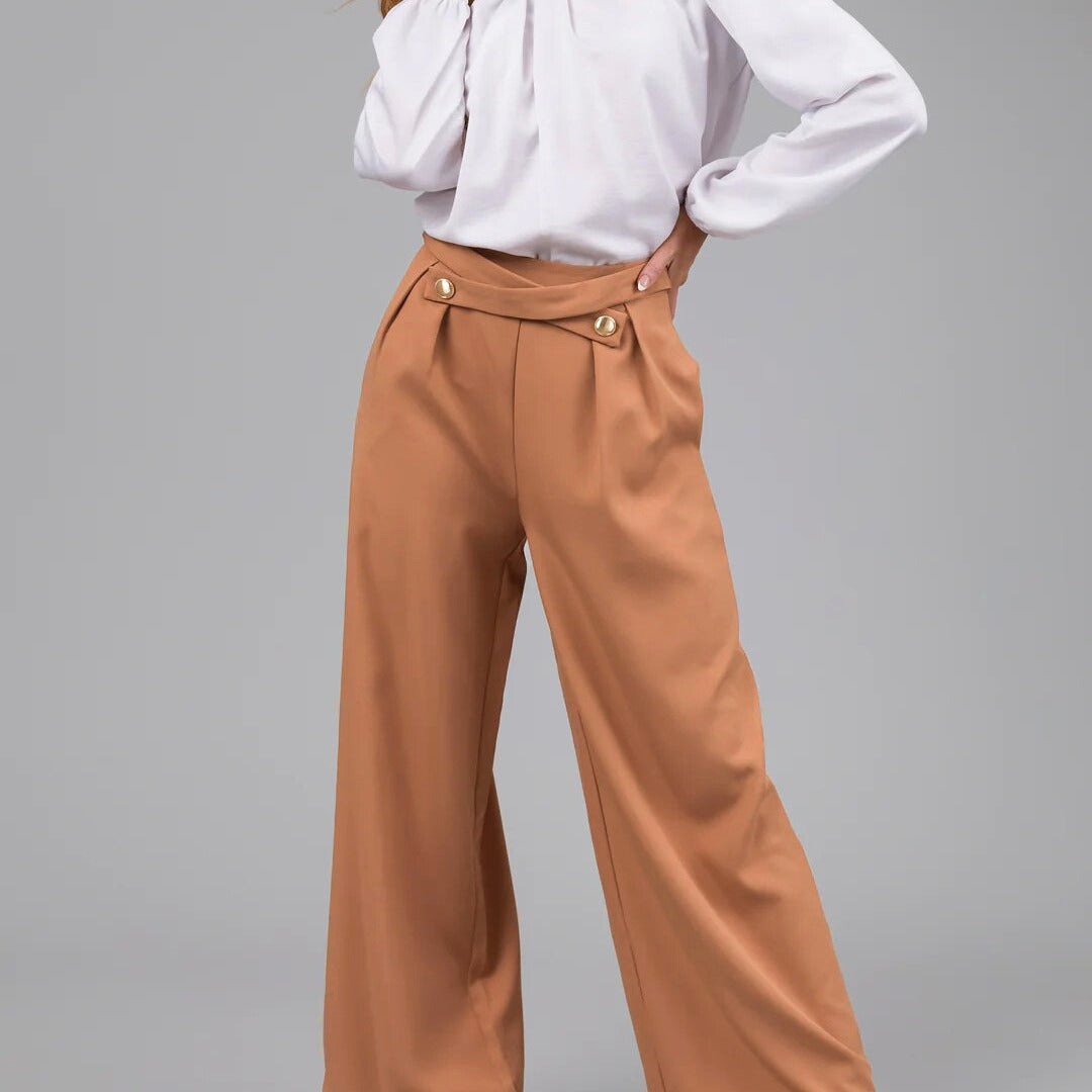 Dame Løstsiddende Culottes med stilfuldt knapdetalje Stilla