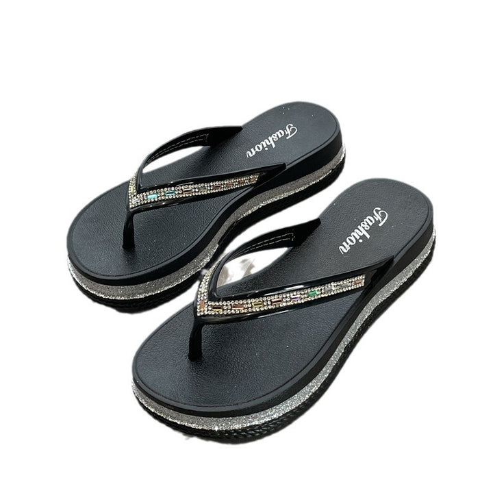 Dame Elegant og glitrende Tå-sandaler med høj kvalitet komfort Stilla