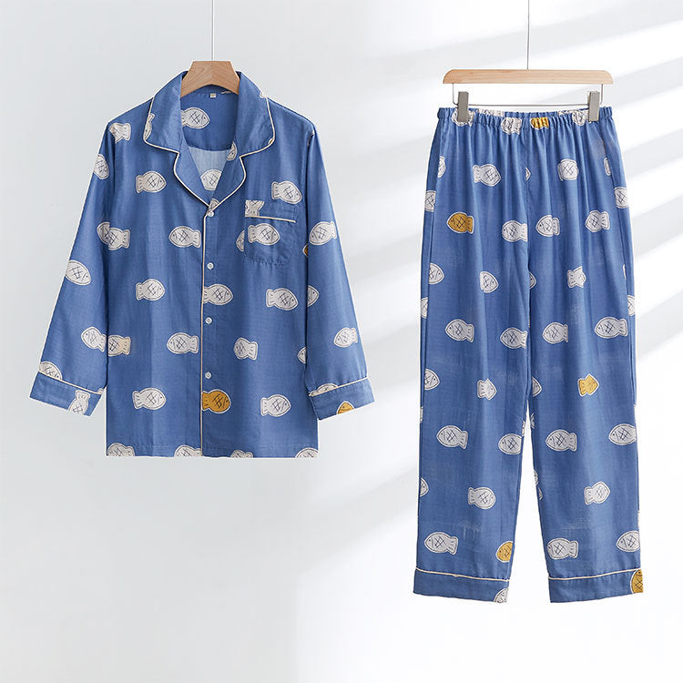 Dame Pyjama-sæt i høj kvalitet, åndbar stof med legende fiske-design Stilla