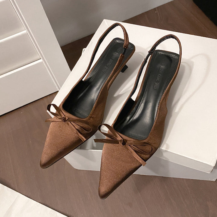 Femme Spidse Tæer Slingback-Hæle med Sløjfedetalje Stilla
