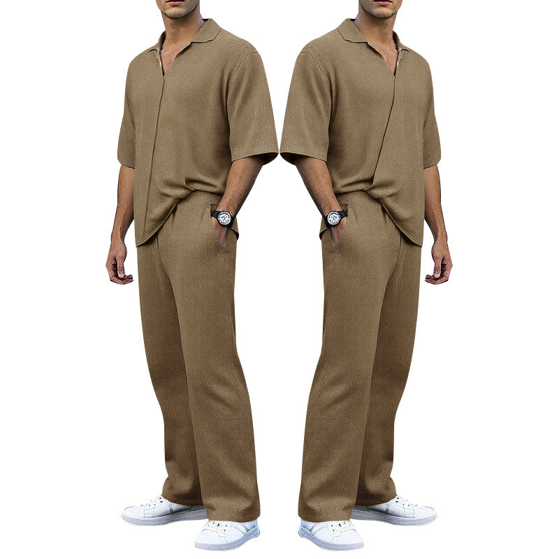 Herre casual strikdragt sæt med polo skjorte og vidde ben Stilla