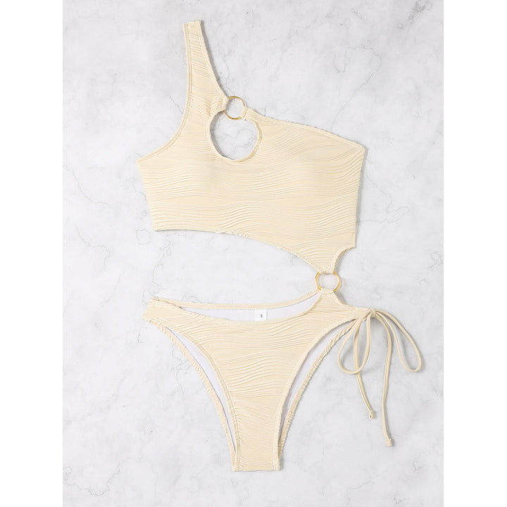Dame One-Sided Bikini med mode ringdetaljer Stilla