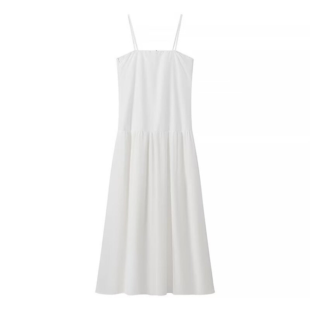 Femme Elegante Maxi-sommerkjole med justerbare stropper Stilla