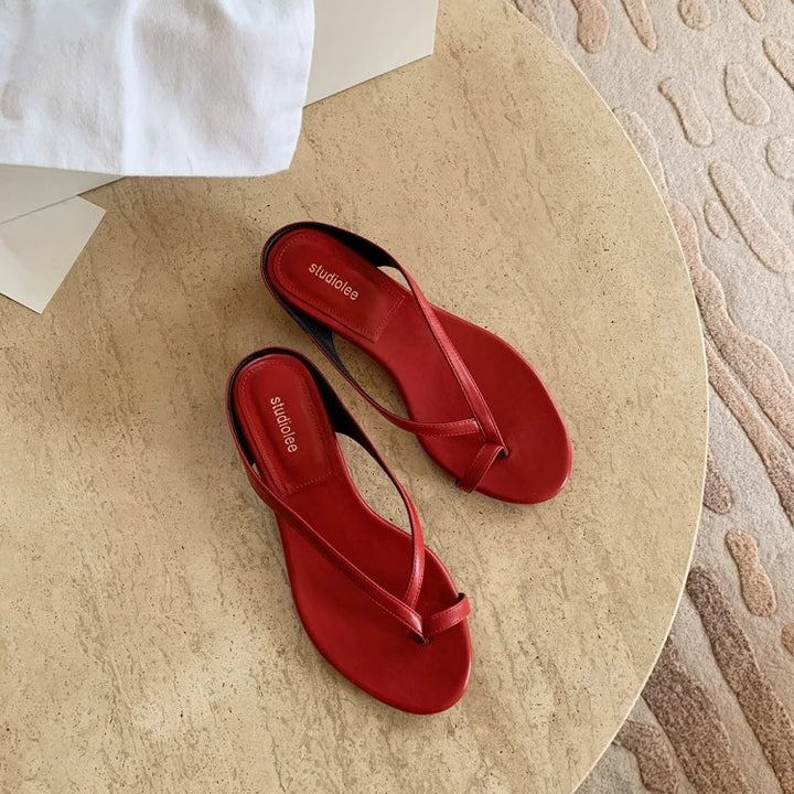 Dame Minimalistiske Open-Toe Slide Sandaler med Komfort Fodbed Stilla