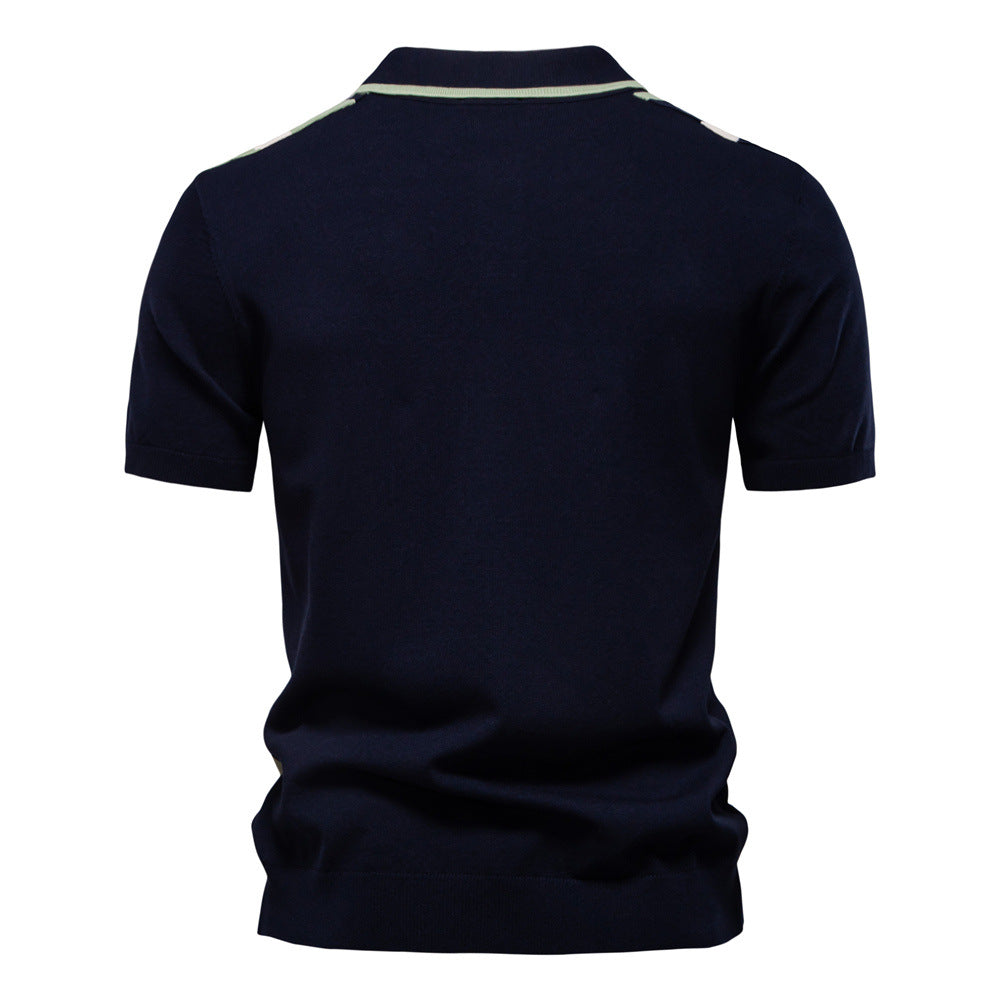 Herrer Poloshirt med moderne stribemønster i åndbart bomuld Stilla