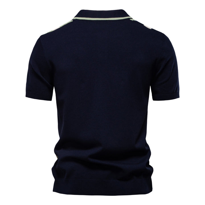 Herrer Poloshirt med moderne stribemønster i åndbart bomuld Stilla